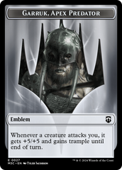 Garruk, Apex Predator Emblem // Saproling Double-Sided Token [Modern Horizons 3 Commander Tokens] | Cards and Coasters CA