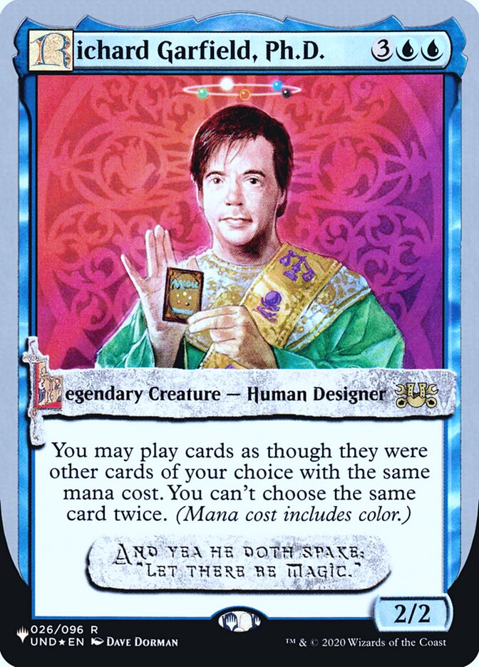 Richard Garfield, Ph.D. (Unfinity Foil Edition) [The List] | Cards and Coasters CA