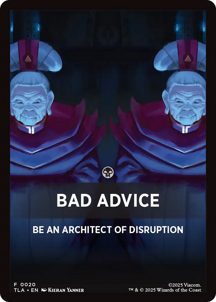 Bad Advice Theme Card [Avatar: The Last Airbender Tokens] | Cards and Coasters CA