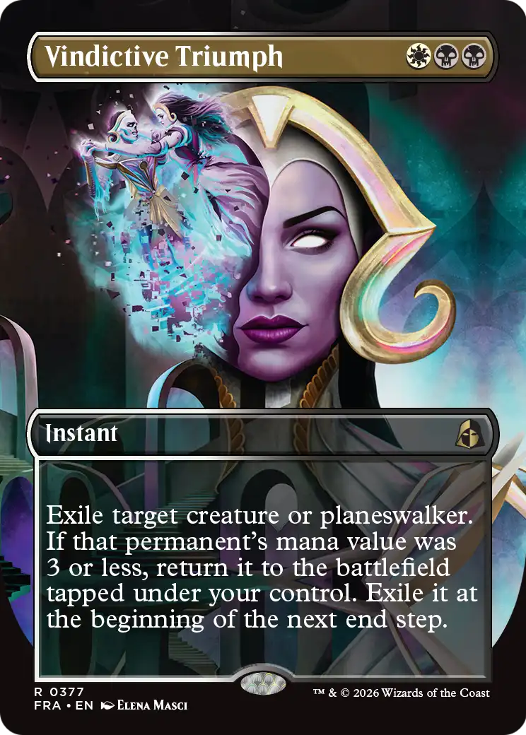 Vindictive Triumph (Borderless) [Reality Fracture] | Cards and Coasters CA