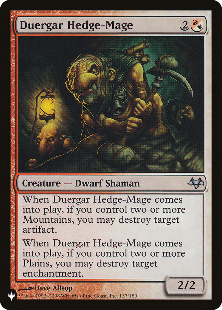 Duergar Hedge-Mage [The List Reprints] | Cards and Coasters CA