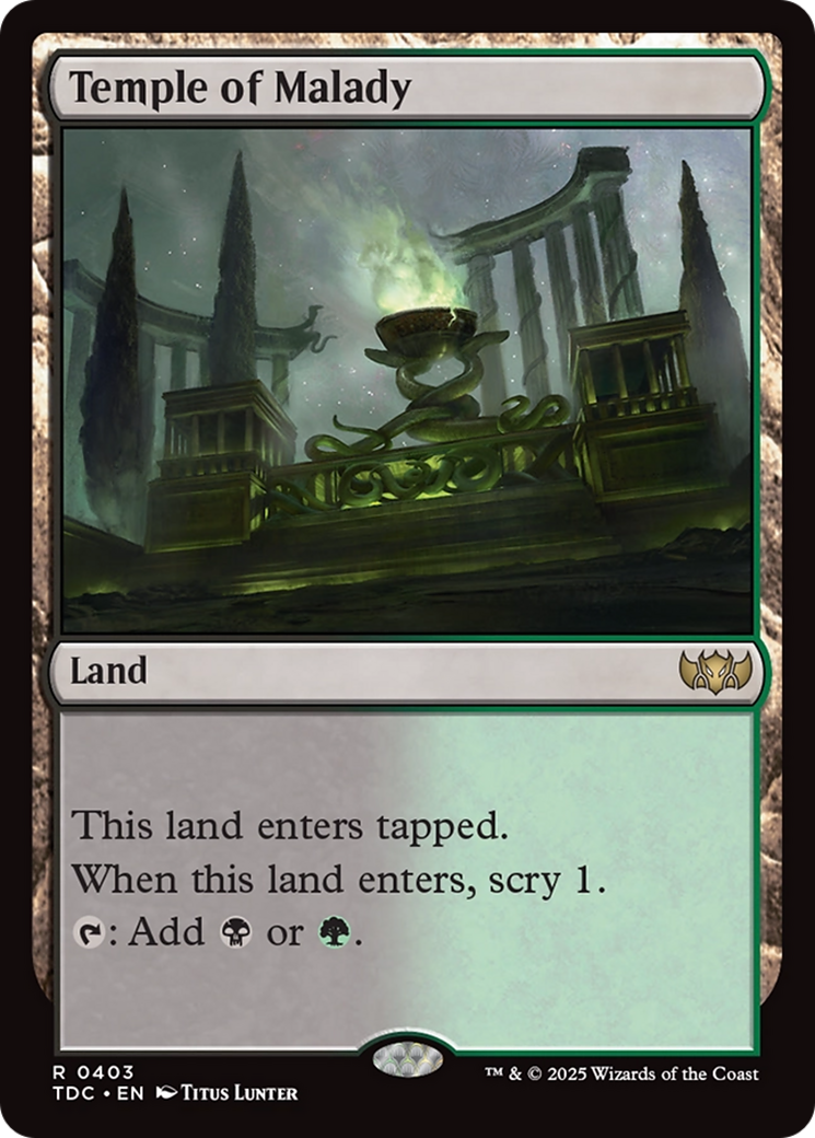 Temple of Malady [Tarkir: Dragonstorm Commander] | Cards and Coasters CA