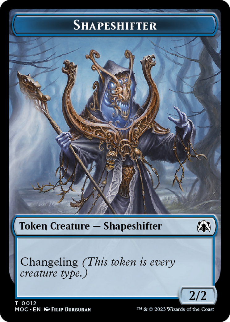 Blood // Shapeshifter Double-Sided Token [March of the Machine Commander Tokens] | Cards and Coasters CA