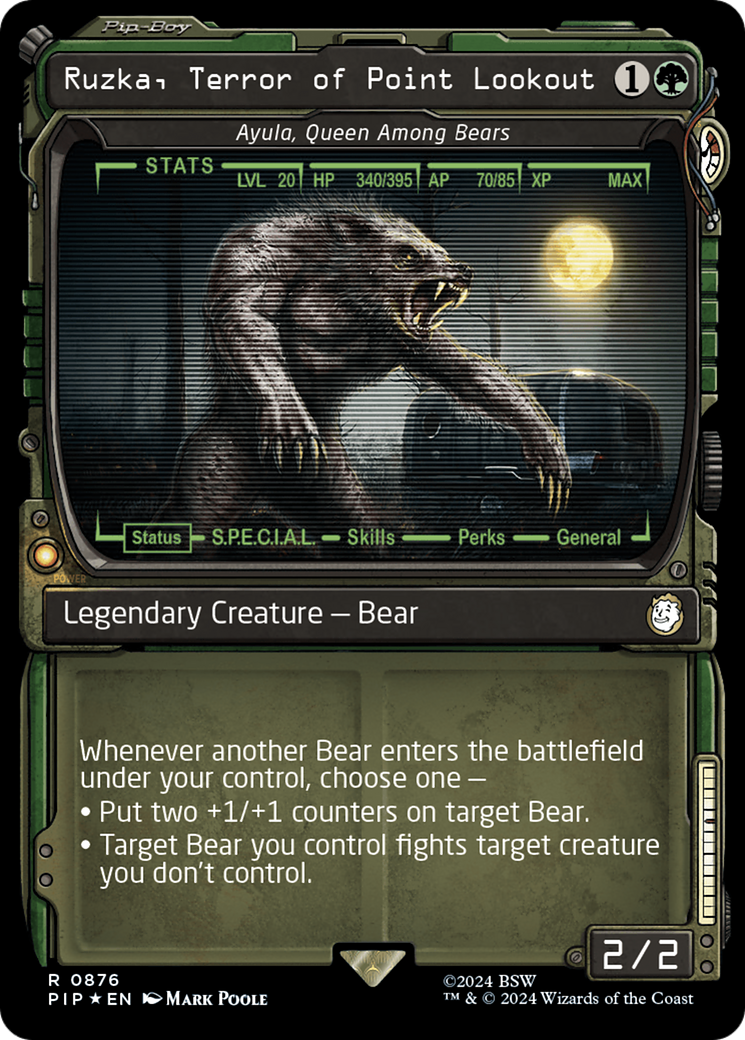 Ruzka, Terror of Point Lookout - Ayula, Queen Among Bears (Showcase) (Surge Foil) [Fallout] | Cards and Coasters CA