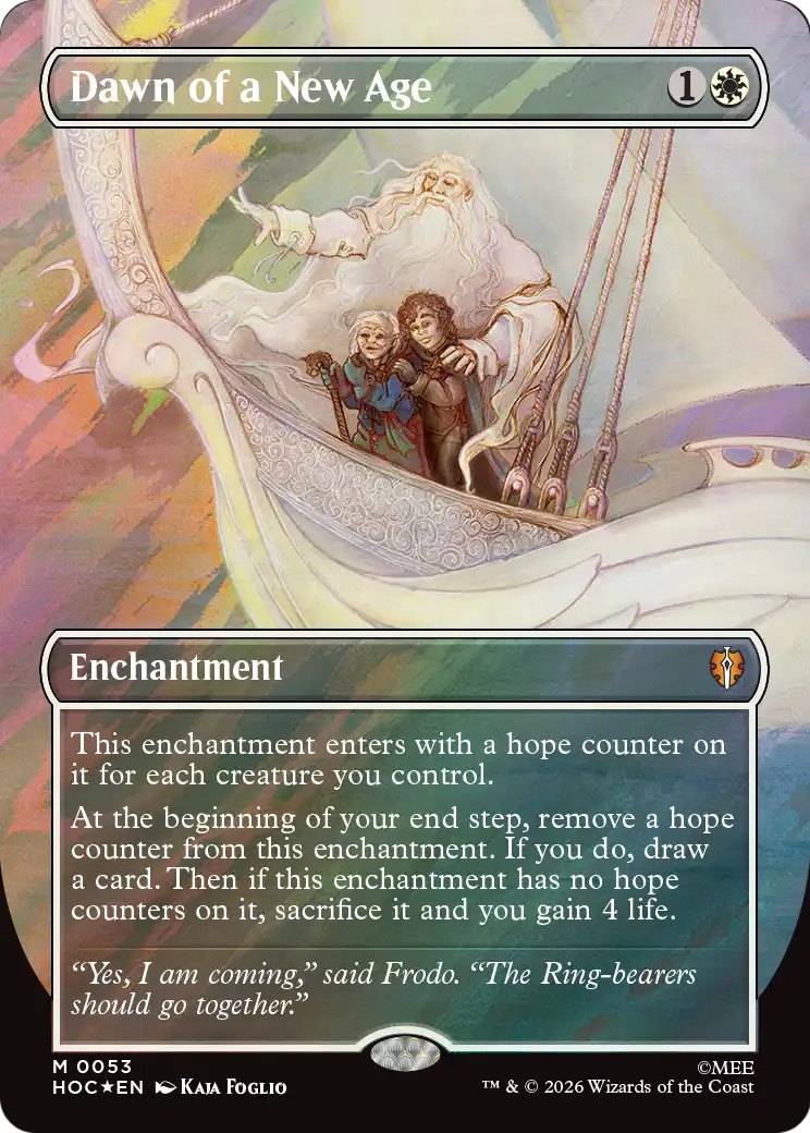 Dawn of a New Age (Borderless) (Surge Foil) [The Hobbit: Eternal-Legal] | Cards and Coasters CA