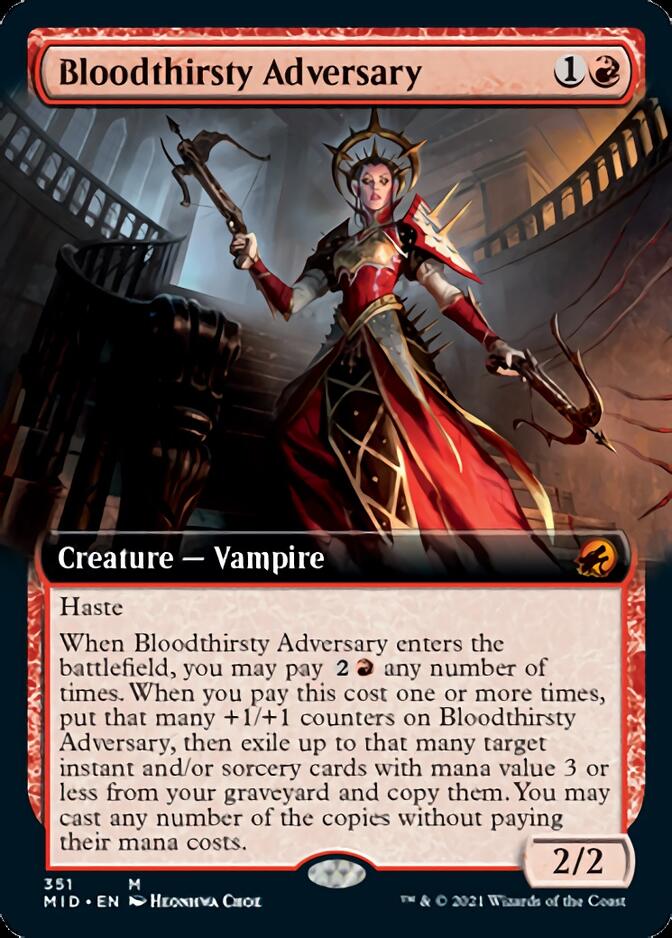 Bloodthirsty Adversary (Extended Art) [Innistrad: Midnight Hunt] | Cards and Coasters CA