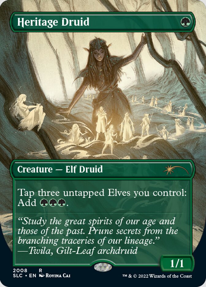 Heritage Druid (Borderless) [Secret Lair Countdown Kit] | Cards and Coasters CA