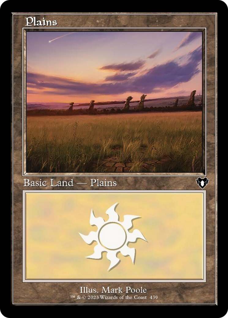 Plains (439) (Retro) [Commander Masters] | Cards and Coasters CA