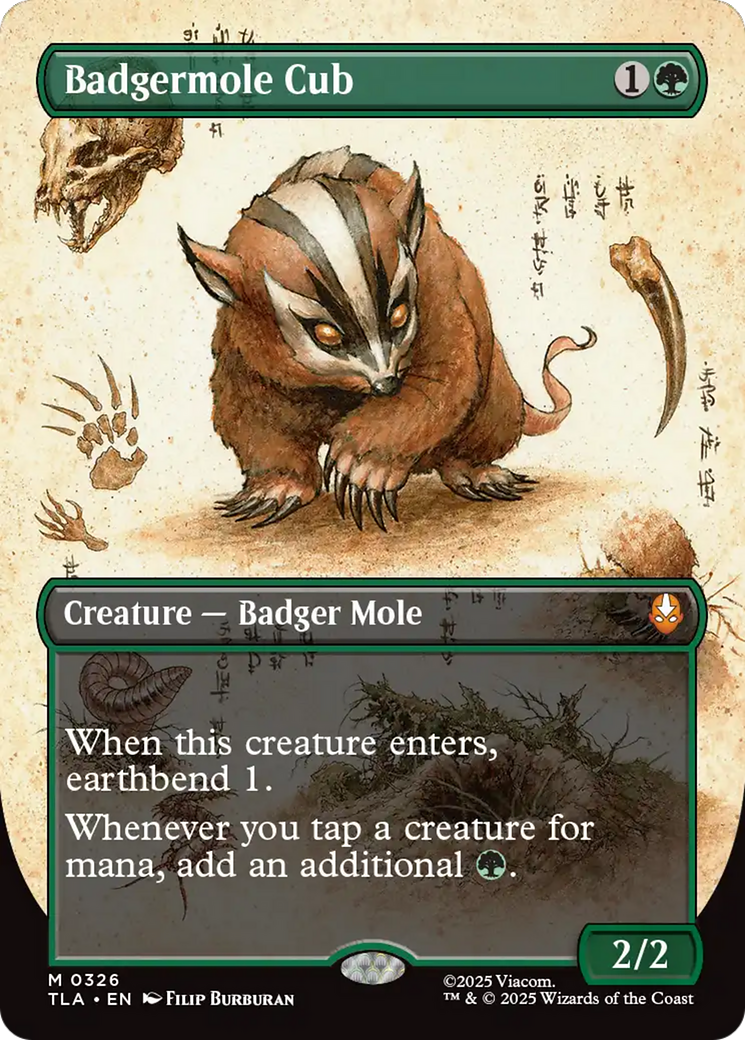 Badgermole Cub (Borderless) [Avatar: The Last Airbender] | Cards and Coasters CA