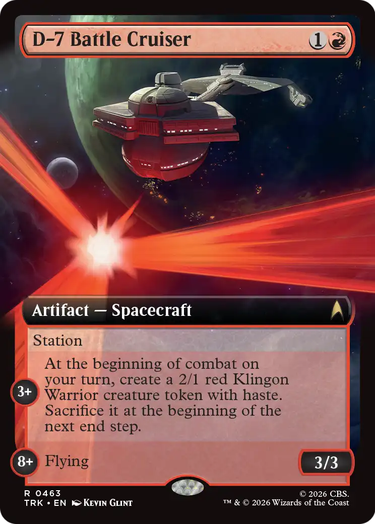 D-7 Battle Cruiser (Extended Art) [Star Trek] | Cards and Coasters CA