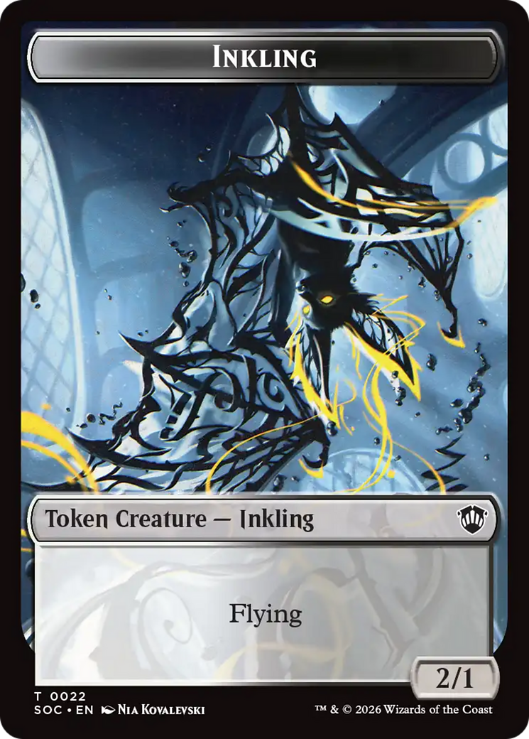 Pegasus // Inkling (0022) Double-Sided Token [Secrets of Strixhaven Commander Tokens] | Cards and Coasters CA