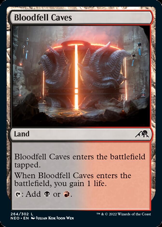 Bloodfell Caves [Kamigawa: Neon Dynasty] | Cards and Coasters CA