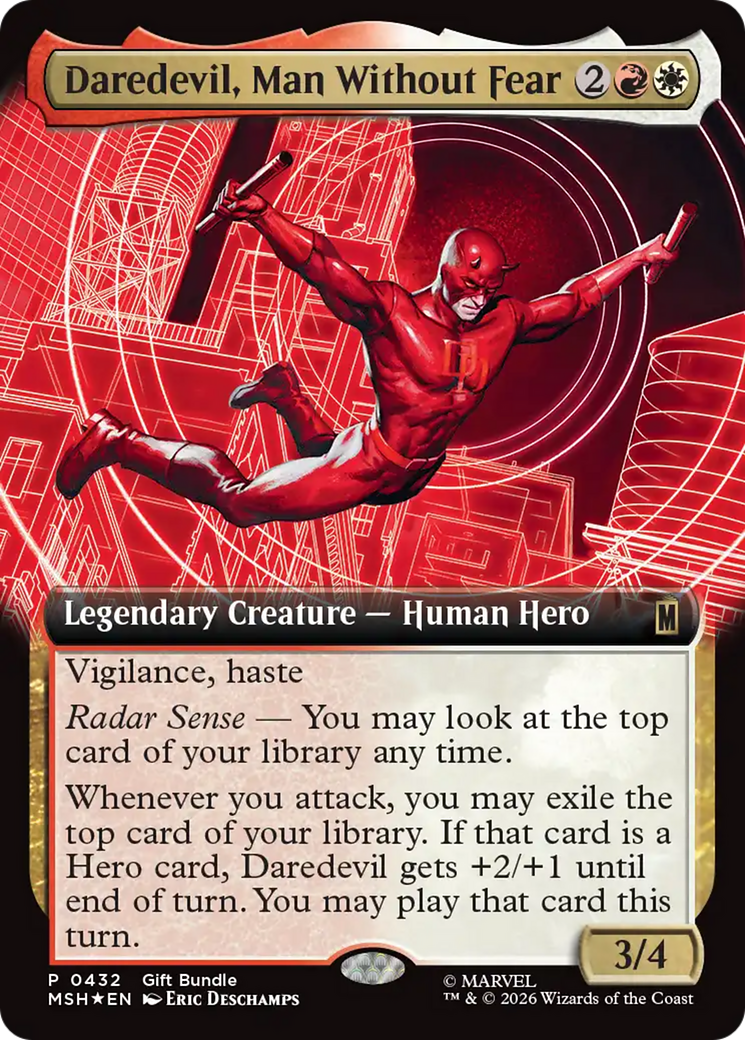 Daredevil, Man Without Fear (Extended Art) [Marvel Super Heroes Promos] | Cards and Coasters CA