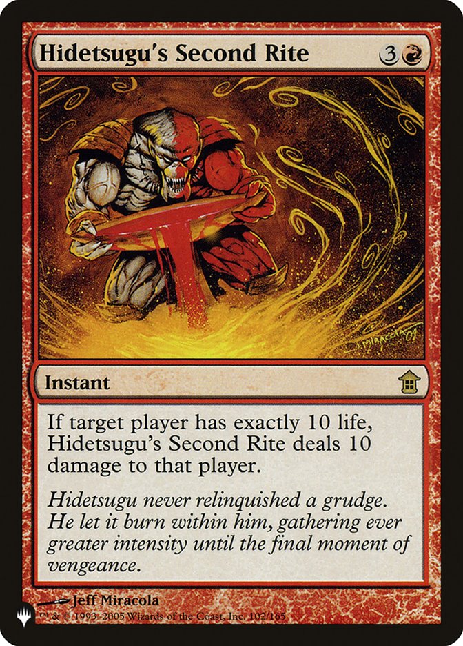 Hidetsugu's Second Rite [The List] | Cards and Coasters CA