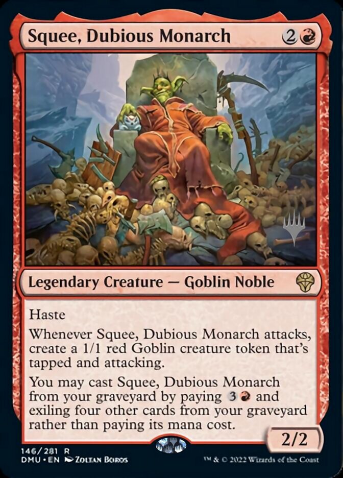 Squee, Dubious Monarch (Promo Pack) [Dominaria United Promos] | Cards and Coasters CA