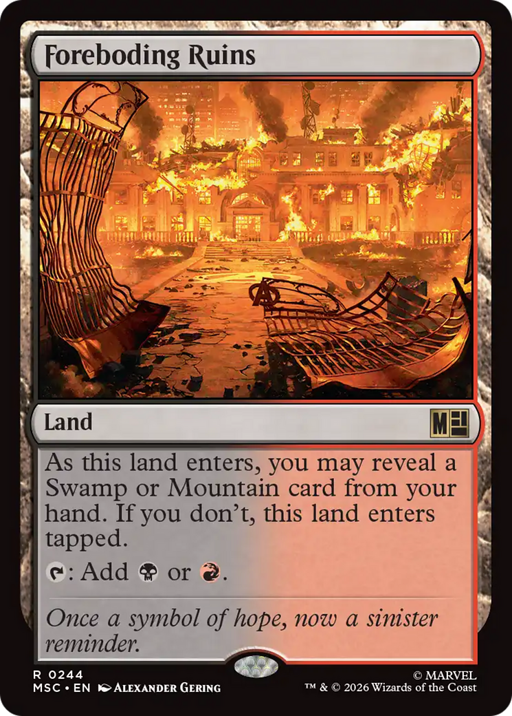 Foreboding Ruins (Surge Foil) [Marvel Super Heroes Commander] | Cards and Coasters CA