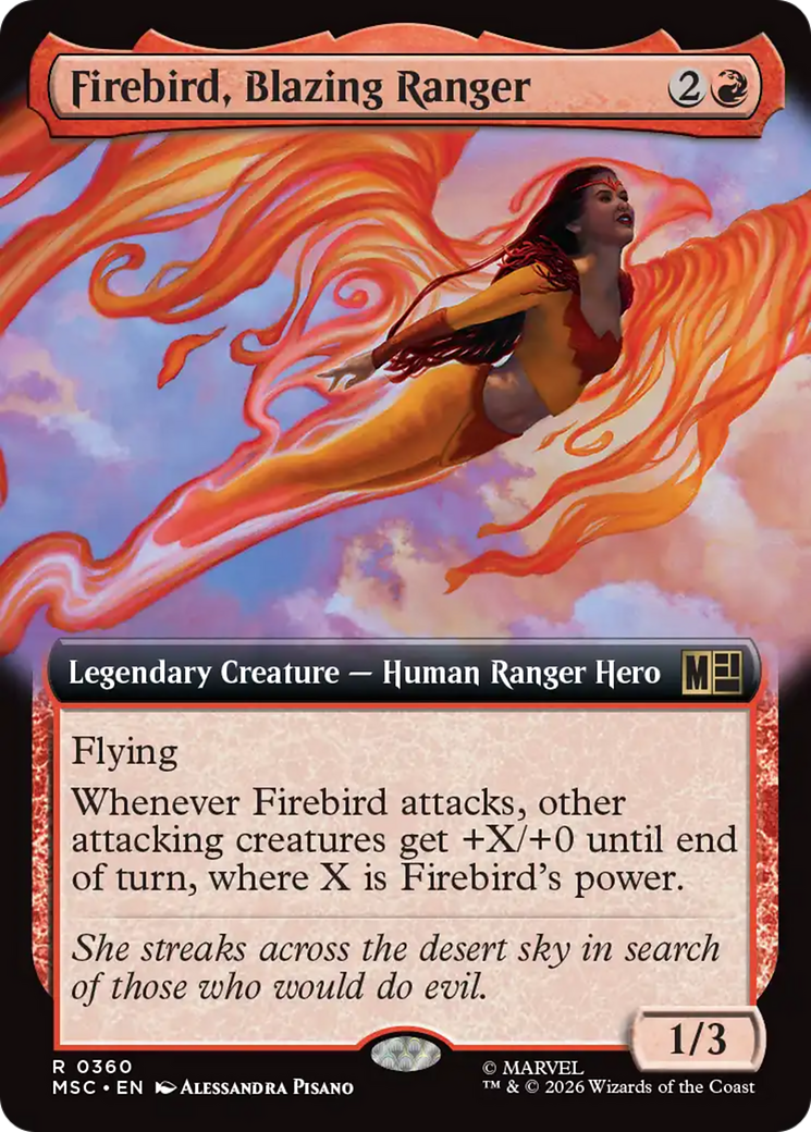 Firebird, Blazing Ranger (Extended Art) [Marvel Super Heroes Commander] | Cards and Coasters CA
