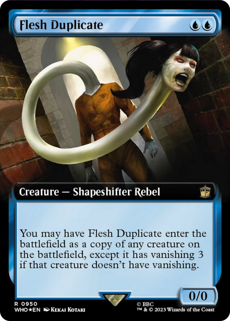 Flesh Duplicate (Extended Art) (Surge Foil) [Doctor Who] | Cards and Coasters CA