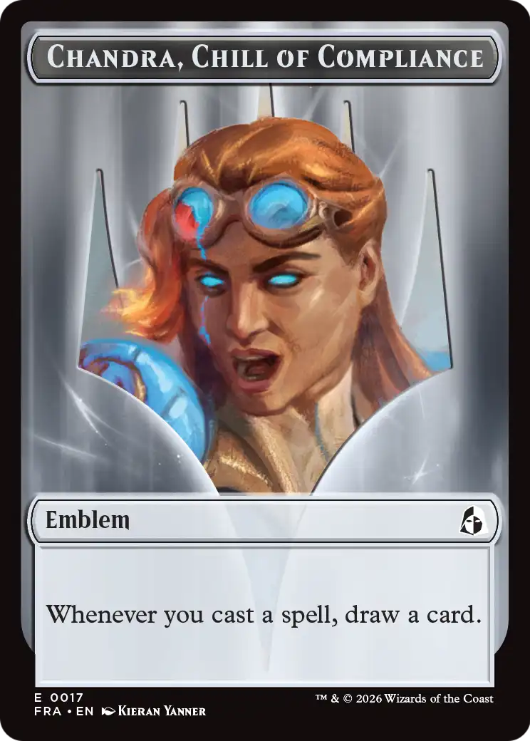Chandra, Chill of Compliance // Chandra, Torch of Defiance Double-Sided Token [Reality Fracture Tokens] | Cards and Coasters CA