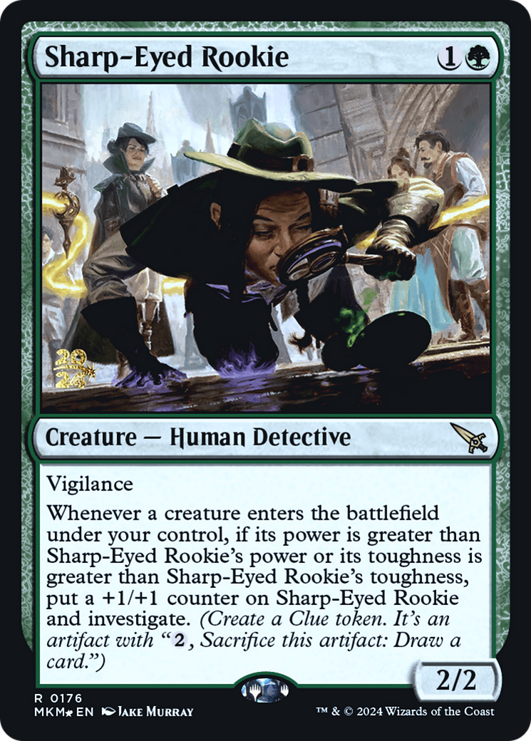 Sharp-Eyed Rookie [Murders at Karlov Manor Prerelease Promos] | Cards and Coasters CA