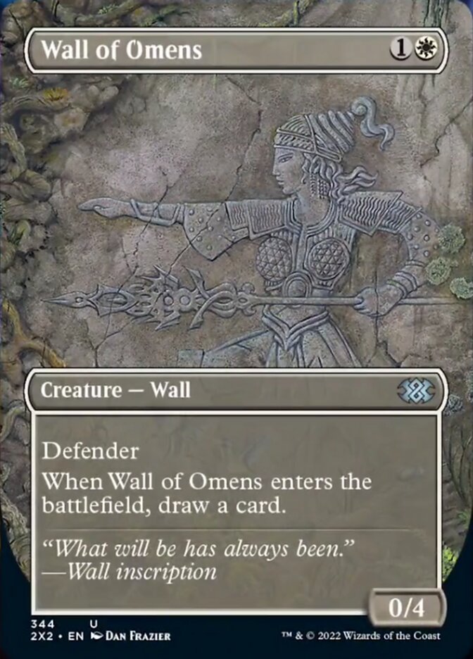 Wall of Omens (Borderless Alternate Art) [Double Masters 2022] | Cards and Coasters CA