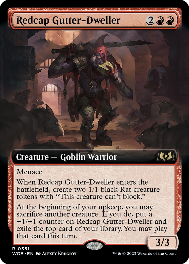 Redcap Gutter-Dweller (Extended Art) [Wilds of Eldraine] | Cards and Coasters CA