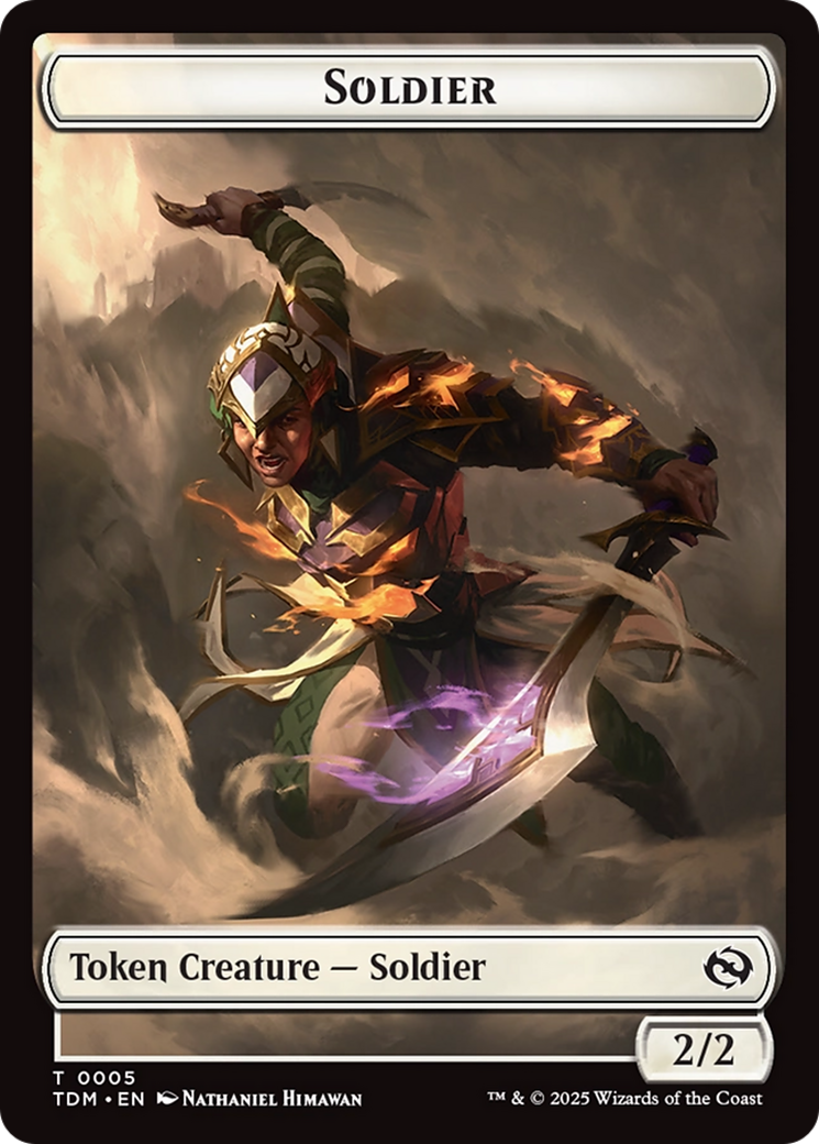 Soldier (0004) // Soldier (0005) Double-Sided Token [Tarkir: Dragonstorm Tokens] | Cards and Coasters CA