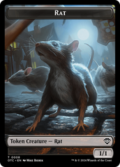 Rat // Blood Double-Sided Token [Outlaws of Thunder Junction Commander Tokens] | Cards and Coasters CA