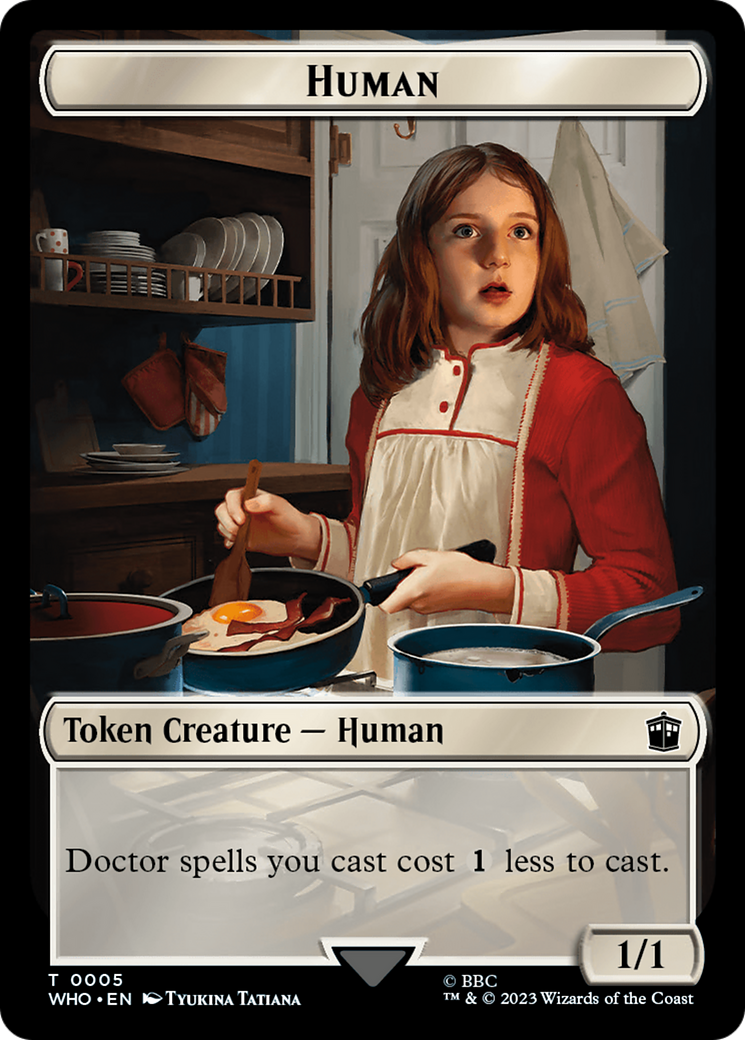 Human (0005) // Alien Insect Double-Sided Token [Doctor Who Tokens] | Cards and Coasters CA