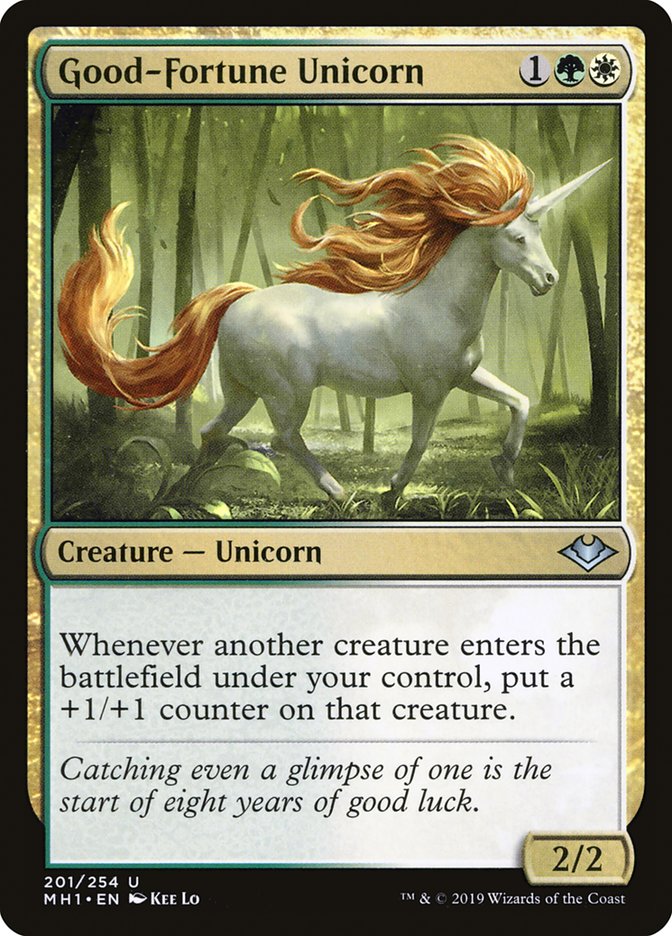 Good-Fortune Unicorn [Modern Horizons] | Cards and Coasters CA