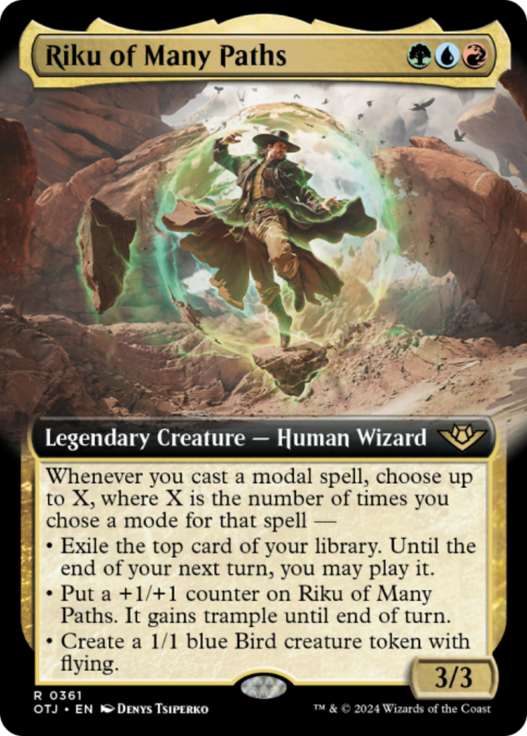 Riku of Many Paths (Extended Art) [Outlaws of Thunder Junction] | Cards and Coasters CA