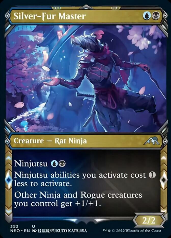 Silver-Fur Master (Showcase Ninja) [Kamigawa: Neon Dynasty] | Cards and Coasters CA