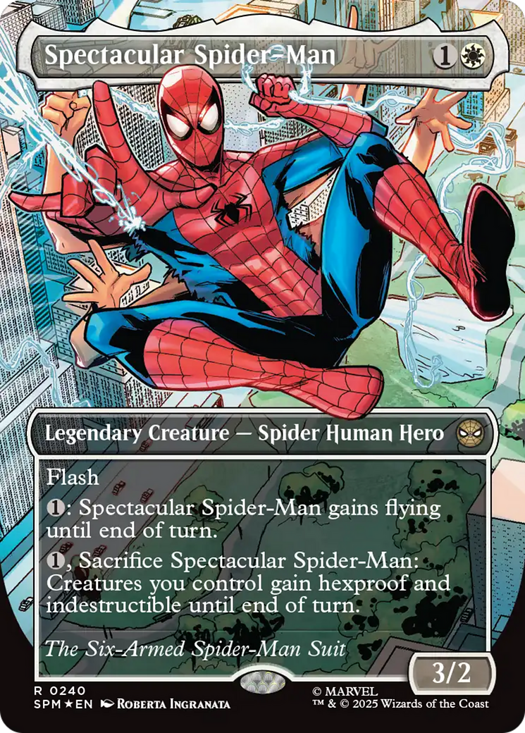 Spectacular Spider-Man (0240) (Borderless) (Textured Foil) [Marvel's Spider-Man] | Cards and Coasters CA