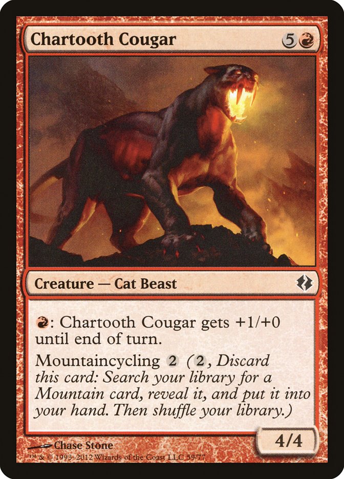 Chartooth Cougar [Duel Decks: Venser vs. Koth] | Cards and Coasters CA