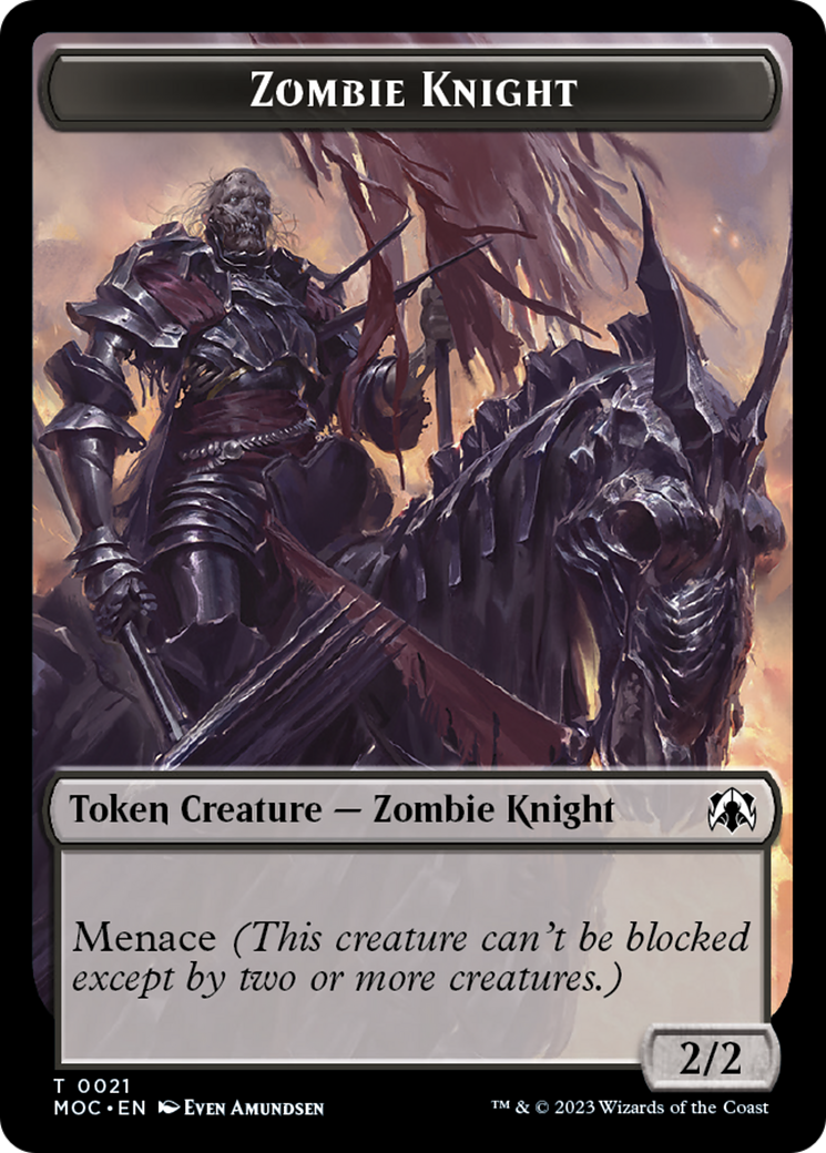 Zombie Knight // Human (6) Double-Sided Token [March of the Machine Commander Tokens] | Cards and Coasters CA