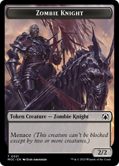 Zombie Knight // Human (6) Double-Sided Token [March of the Machine Commander Tokens] | Cards and Coasters CA