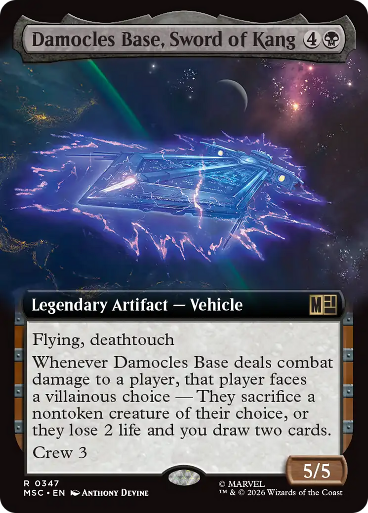 Damocles Base, Sword of Kang (Extended Art) [Marvel Super Heroes Commander] | Cards and Coasters CA