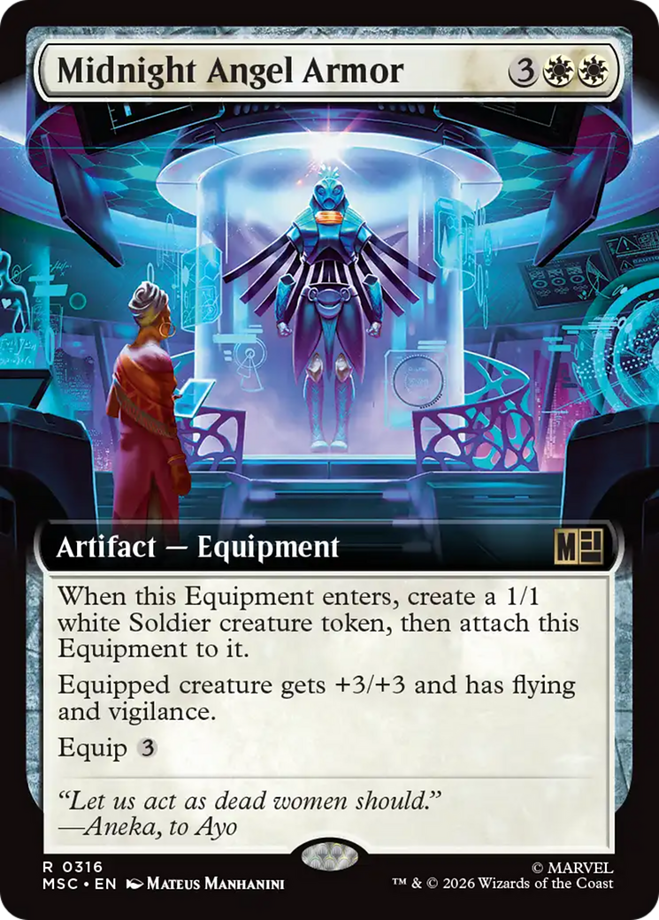 Midnight Angel Armor (Extended Art) [Marvel Super Heroes Commander] | Cards and Coasters CA