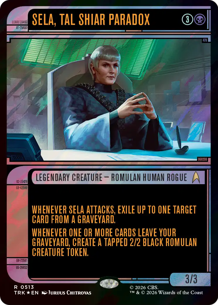 Sela, Tal Shiar Paradox (Showcase) (Surge Foil) [Star Trek] | Cards and Coasters CA