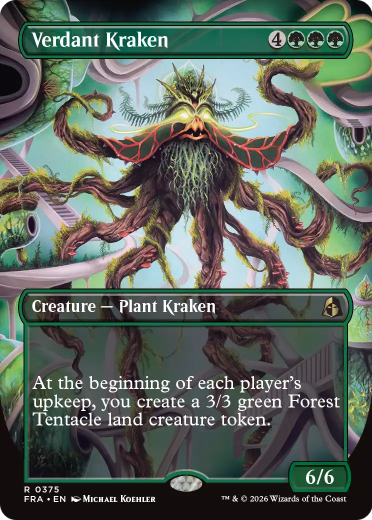 Verdant Kraken (Borderless) [Reality Fracture] | Cards and Coasters CA