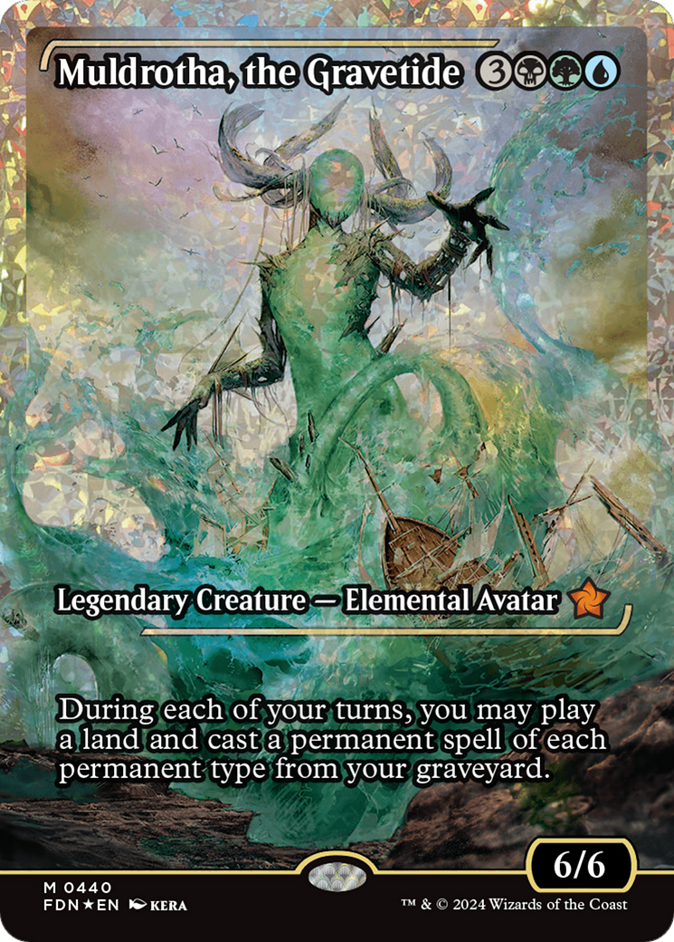 Muldrotha, the Gravetide (Showcase) (Fracture Foil) [Foundations] | Cards and Coasters CA