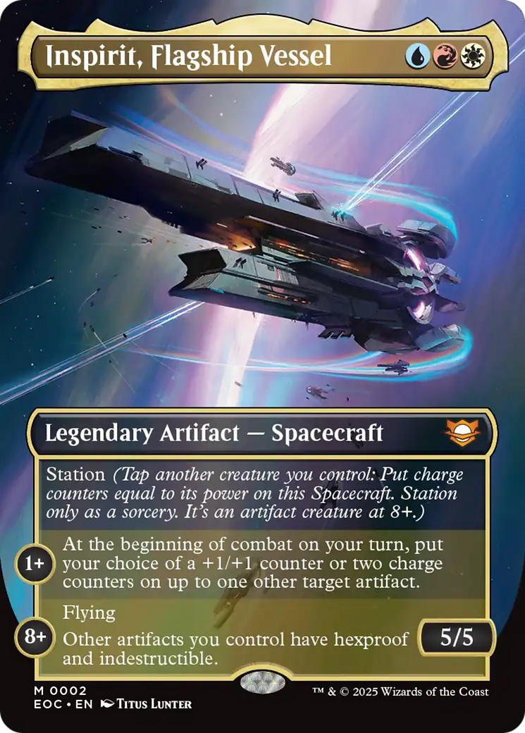 Inspirit, Flagship Vessel (Borderless) [Edge of Eternities Commander] | Cards and Coasters CA