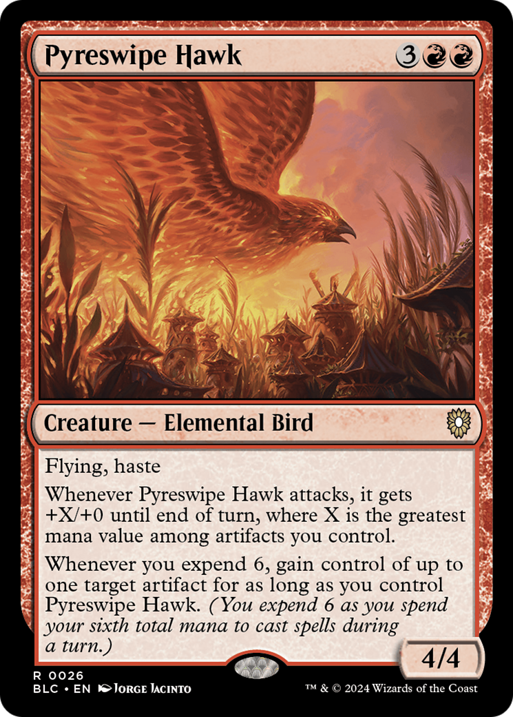 Pyreswipe Hawk [Bloomburrow Commander] | Cards and Coasters CA