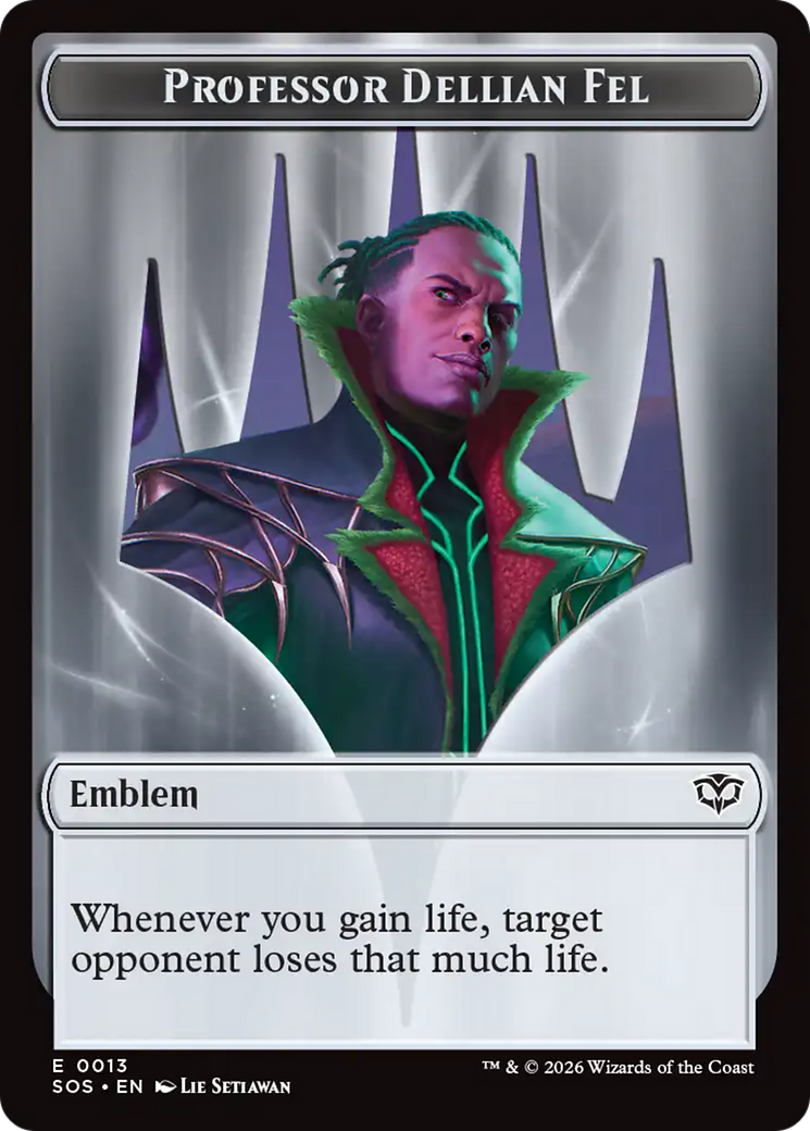 Professor Dellian Fel // Pest (0008) Double-Sided Token [Secrets of Strixhaven Tokens] | Cards and Coasters CA