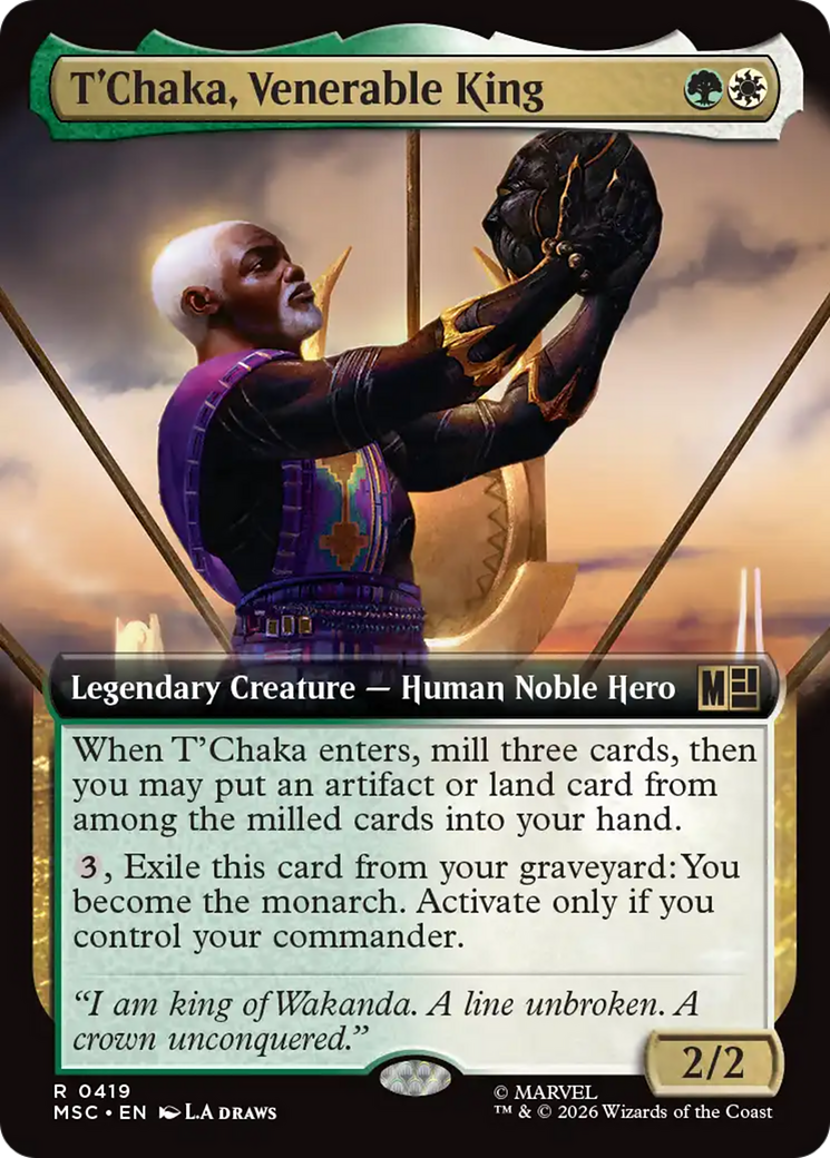 T'Chaka, Venerable King (Extended Art) [Marvel Super Heroes Commander] | Cards and Coasters CA