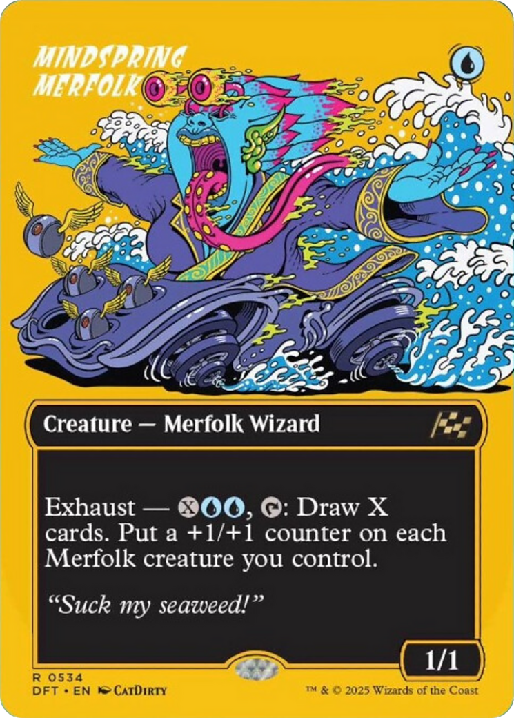 Mindspring Merfolk (Borderless) (First-Place Foil) [Aetherdrift] | Cards and Coasters CA