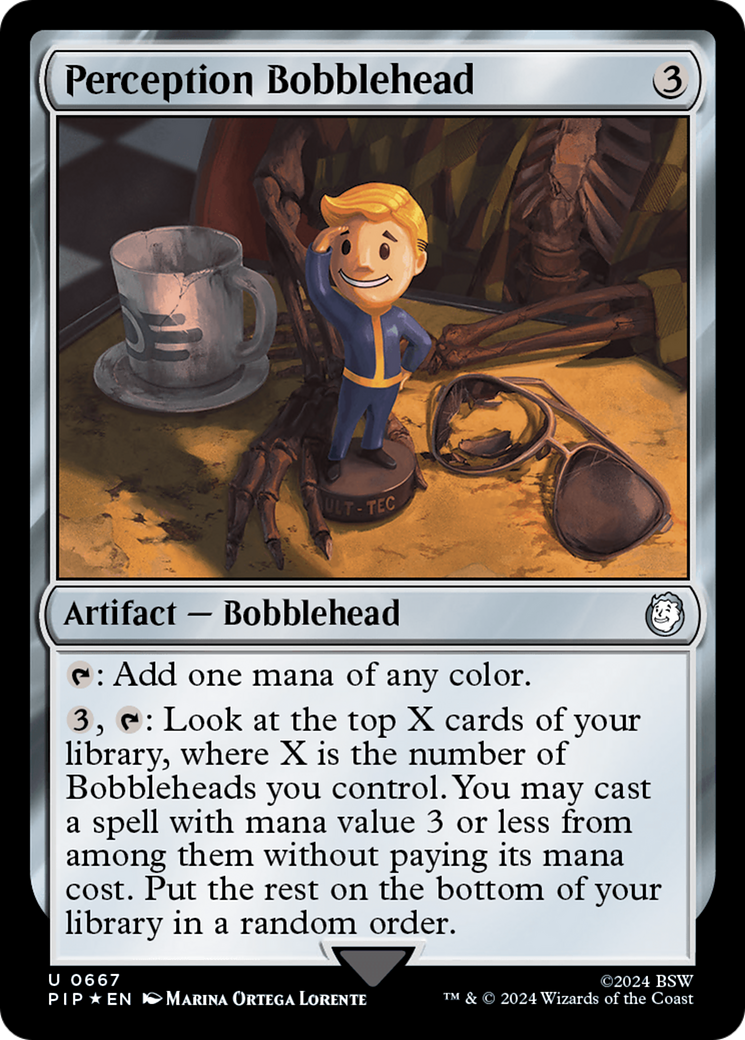 Perception Bobblehead (Surge Foil) [Fallout] | Cards and Coasters CA