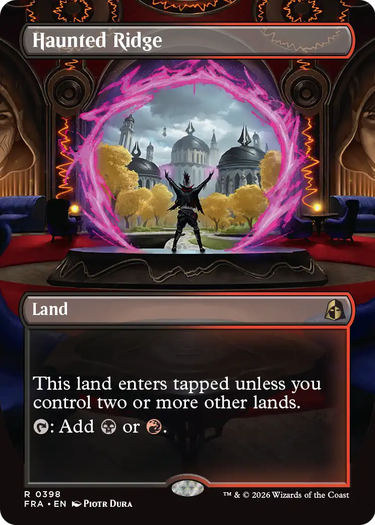Haunted Ridge (Borderless) [Reality Fracture] | Cards and Coasters CA