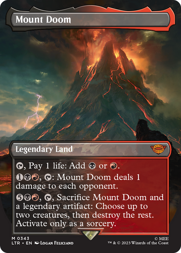 Mount Doom (Borderless Alternate Art) [The Lord of the Rings: Tales of Middle-Earth] | Cards and Coasters CA