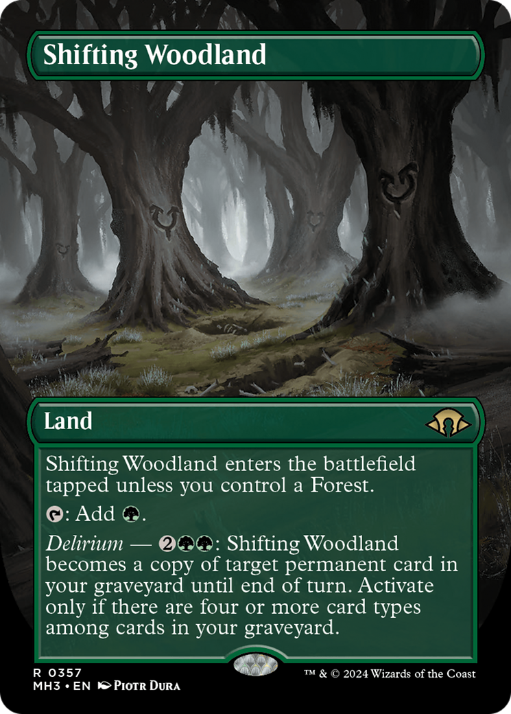 Shifting Woodland (Borderless) [Modern Horizons 3] | Cards and Coasters CA